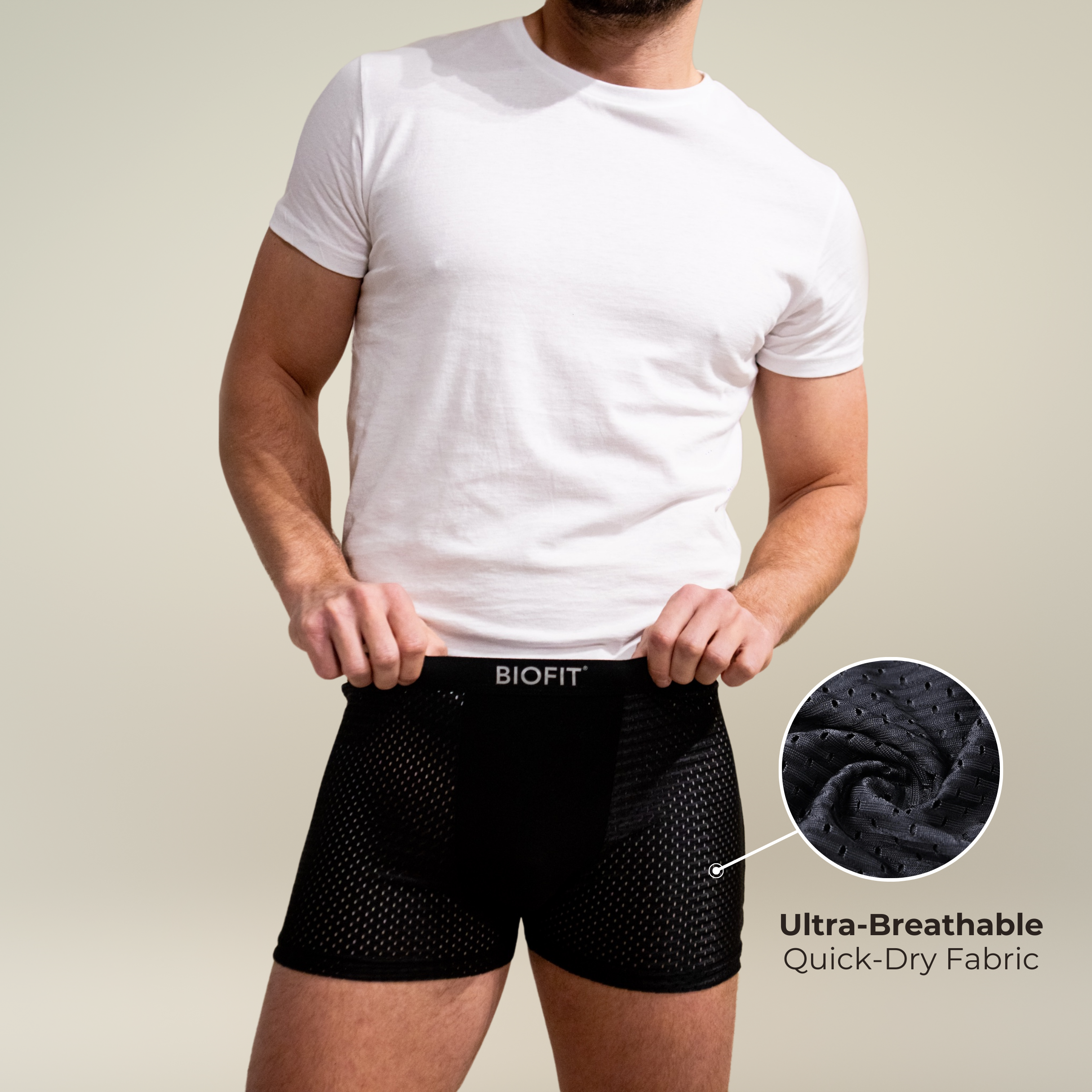 Lot de 5 boxers en bambou BIOFIT® Gris | + 5 GRATUITS