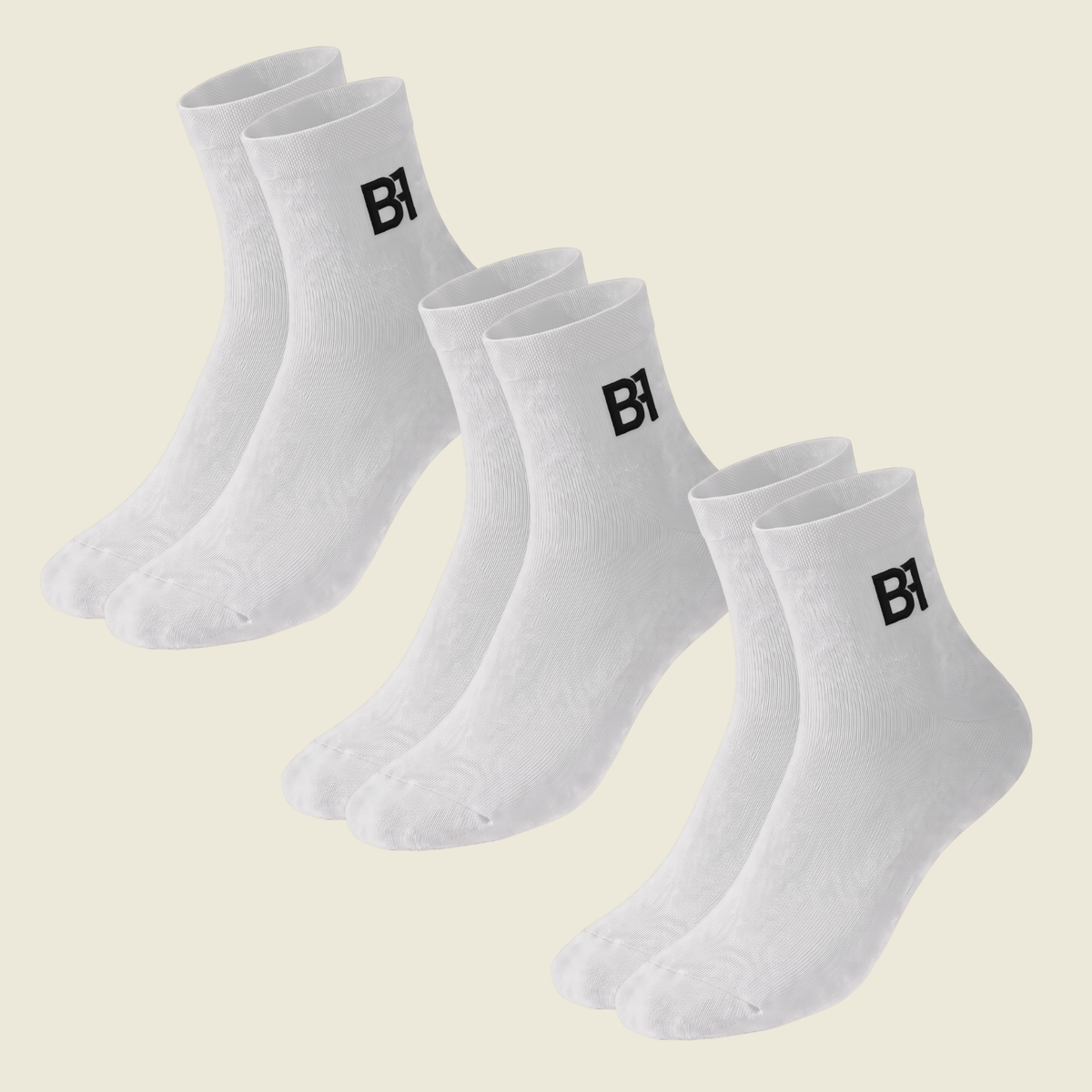 BIOFIT Modal Socks – The All White 3