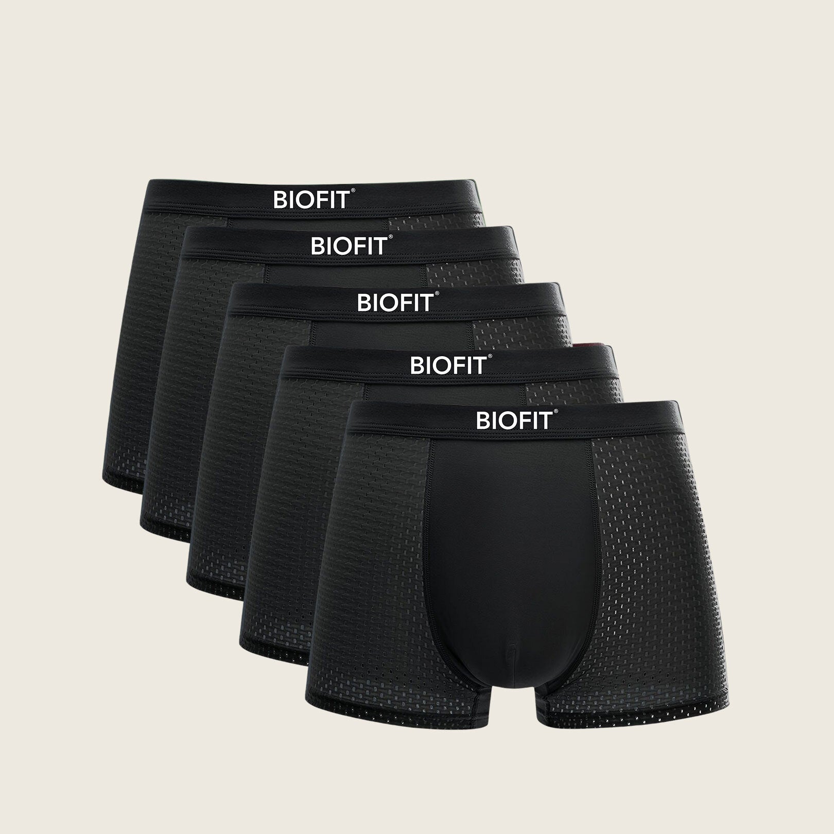 BIOFIT® Bamboo Boxers 5-Pack Black